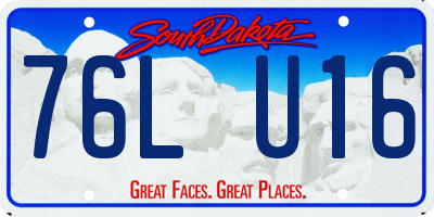 SD license plate 76LU16
