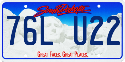SD license plate 76LU22