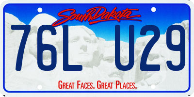 SD license plate 76LU29