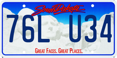 SD license plate 76LU34