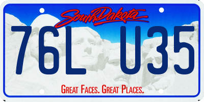 SD license plate 76LU35