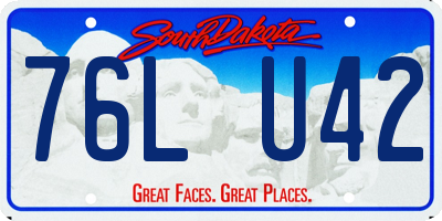 SD license plate 76LU42