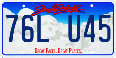 SD license plate 76LU45