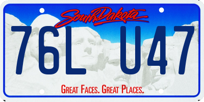 SD license plate 76LU47