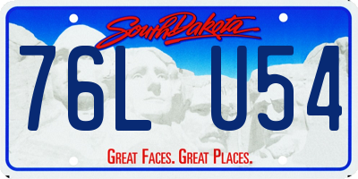 SD license plate 76LU54