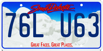 SD license plate 76LU63