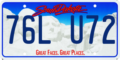 SD license plate 76LU72