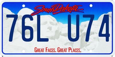 SD license plate 76LU74