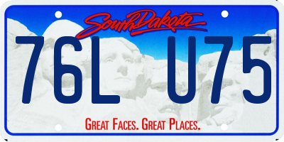 SD license plate 76LU75