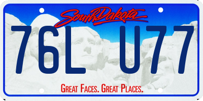 SD license plate 76LU77