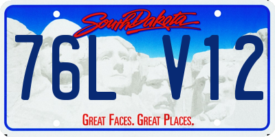 SD license plate 76LV12