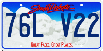 SD license plate 76LV22