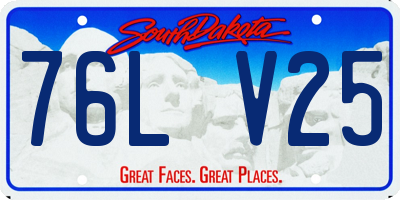 SD license plate 76LV25