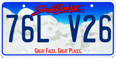 SD license plate 76LV26