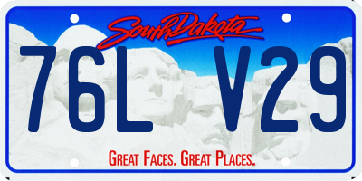 SD license plate 76LV29