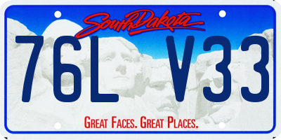 SD license plate 76LV33