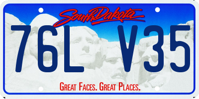 SD license plate 76LV35