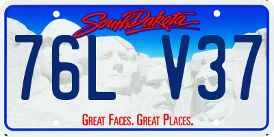 SD license plate 76LV37