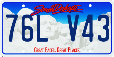 SD license plate 76LV43