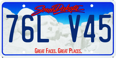 SD license plate 76LV45
