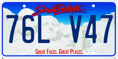 SD license plate 76LV47