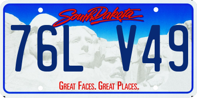 SD license plate 76LV49