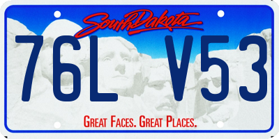 SD license plate 76LV53