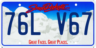 SD license plate 76LV67