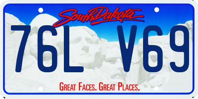 SD license plate 76LV69