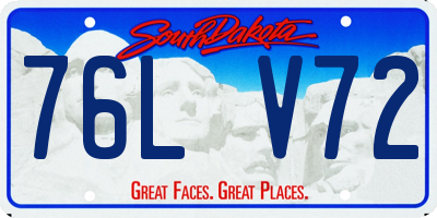 SD license plate 76LV72