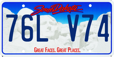 SD license plate 76LV74