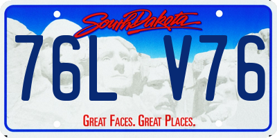 SD license plate 76LV76
