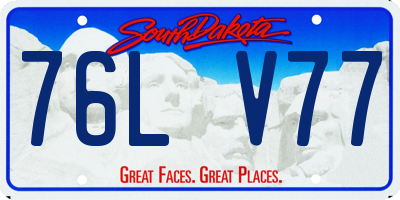 SD license plate 76LV77