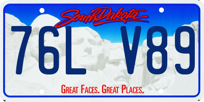 SD license plate 76LV89