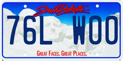 SD license plate 76LW00