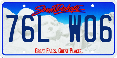 SD license plate 76LW06