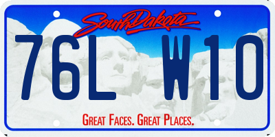 SD license plate 76LW10