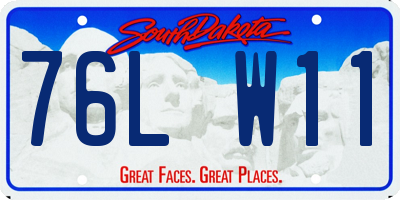 SD license plate 76LW11