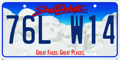 SD license plate 76LW14