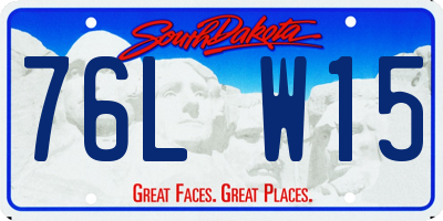 SD license plate 76LW15
