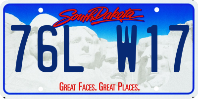 SD license plate 76LW17