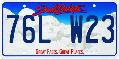 SD license plate 76LW23