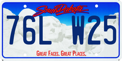 SD license plate 76LW25