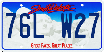 SD license plate 76LW27