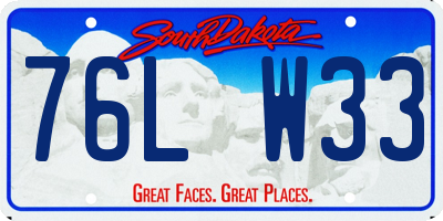 SD license plate 76LW33