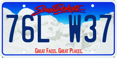 SD license plate 76LW37