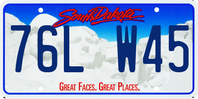 SD license plate 76LW45