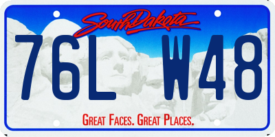SD license plate 76LW48