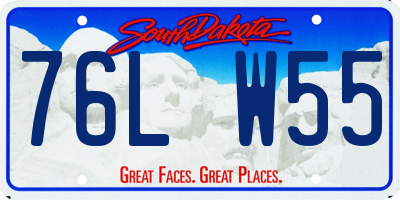 SD license plate 76LW55
