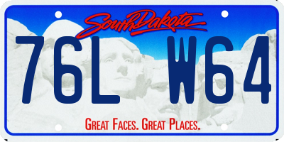 SD license plate 76LW64
